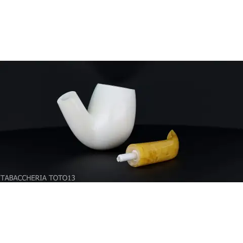 Pipa de tabaco curvado en espuma de mar doblada de billar - Pipas de Tabaco