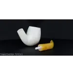 Pipa de tabaco curvado en espuma de mar doblada de billar - Pipas de Tabaco