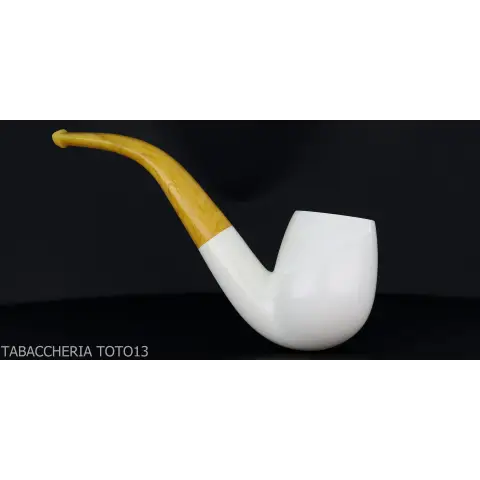 Pipa de tabaco curvado en espuma de mar doblada de billar - Pipas de Tabaco