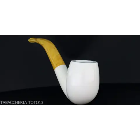 Pipa de tabaco curvado en espuma de mar doblada de billar - Pipas de Tabaco
