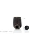 Brebbia Italia forma Billiard in radica sabbiata con cappuccio e coperchio in argento - Pipe
