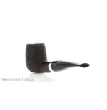 Pipe billard Brebbia Italia en bruyère sablée avec capuchon et couvercle en argent - Pipe Pour le Tabac - Racine naturelle, A