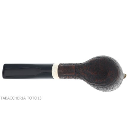 Brebbia Italia forma Billiard in radica sabbiata con cappuccio e coperchio in argento - Pipe