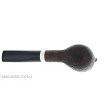Brebbia Italia forma Billiard in radica sabbiata con cappuccio e coperchio in argento - Pipe