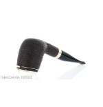 Brebbia Italia forma Billiard in radica sabbiata con cappuccio e coperchio in argento - Pipe