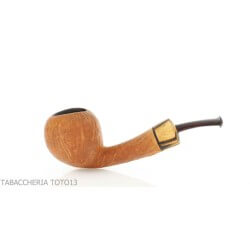 Gheppo half-curved apple-shaped pipe with sandblasted briar finish