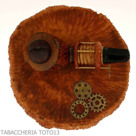 Pipa Gheppo Punk Gear, forma de corte de billar, acabado de brezo natural - Pipas de Tabaco