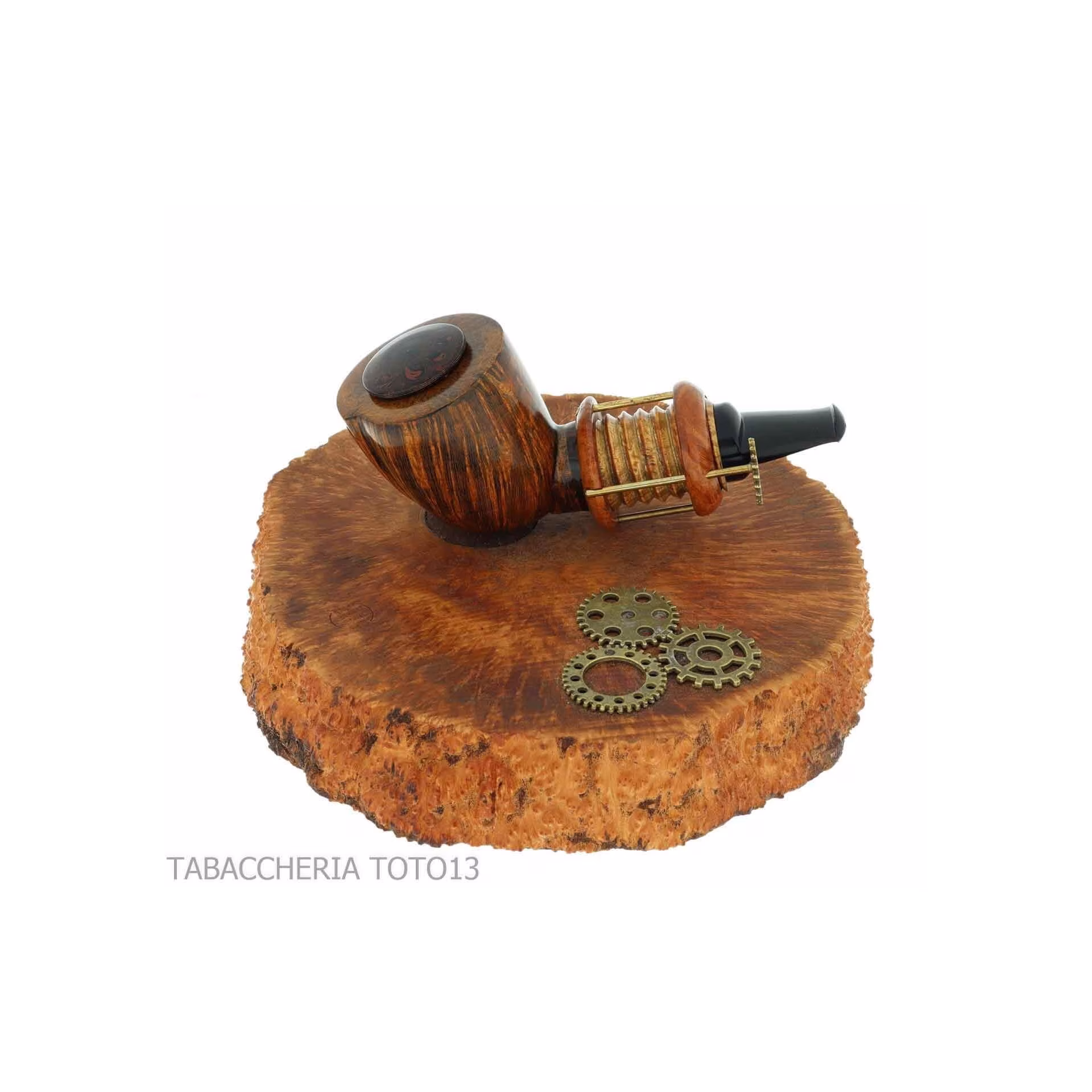 Gheppo Punk Gear pipe, billiard cutty shape, natural briar finish - Tobacco Pipes - Natural root