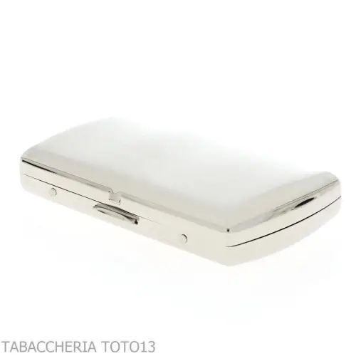 Abgerundetes Zigarettenetui 12 Zigaretten aus gebürstetem Stahl - Zubehör Für Zigaretten Und Rolling