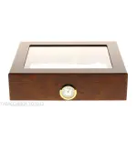 Befeuchtete Box für Briar-Zigarren mit Glasdeckel, komplett mit Aschenbecher, Cutter - Zubehör Cigar