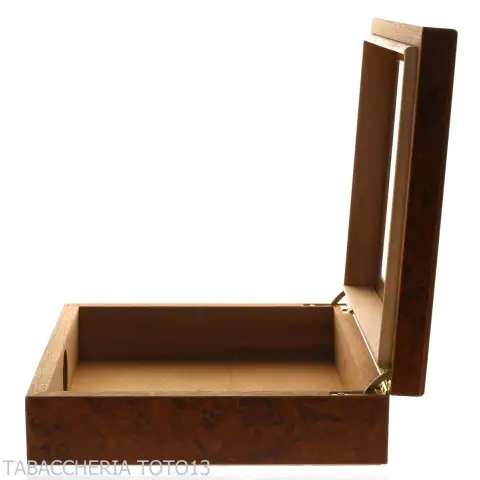 Befeuchtete Box für Briar-Zigarren mit Glasdeckel, komplett mit Aschenbecher, Cutter - Zubehör Cigar