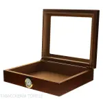 Befeuchtete Box für Briar-Zigarren mit Glasdeckel, komplett mit Aschenbecher, Cutter - Zubehör Cigar