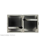 Case for 20 cigarettes with satin steel finish-Cigarette case
