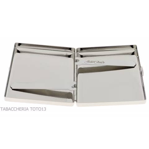 Case for 20 cigarettes with satin steel finish-Cigarette case