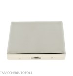 Case for 20 cigarettes with satin steel finish-Cigarette case