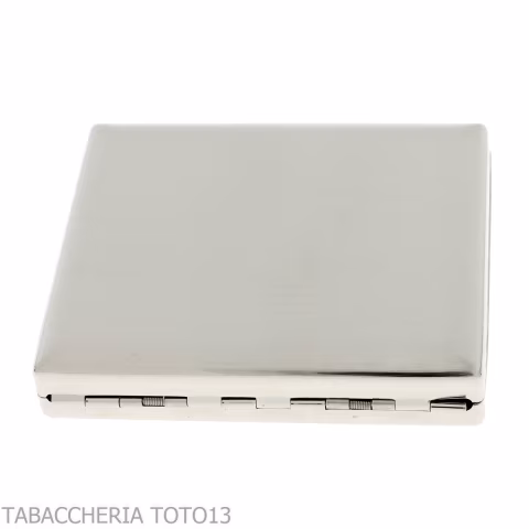 Case for 20 cigarettes with satin steel finish-Cigarette case