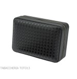 Coffret Passatore en cèdre recouvert de cuir noir équipé d'un humidificateur - Accessoires Cigare - Cuir, Bois