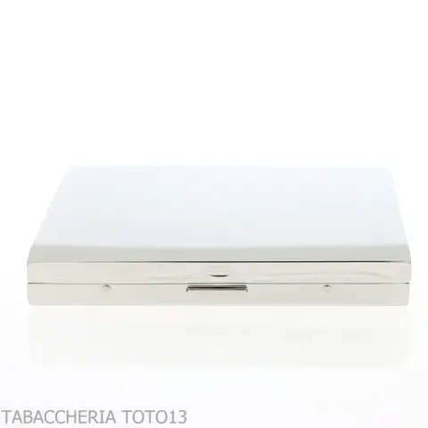 Pitillera en plata satinada para 20 cigarrillos - Accesorios Para Cigarrillos y Laminado