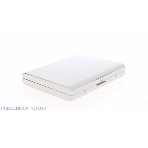 Pitillera en plata satinada para 20 cigarrillos-Caja de cigarrillos