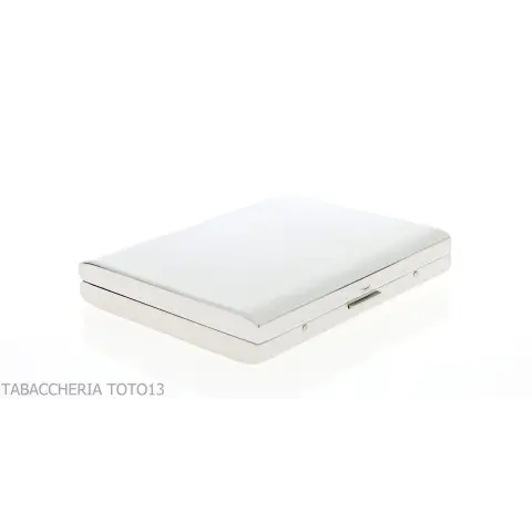 Pitillera en plata satinada para 20 cigarrillos - Accesorios Para Cigarrillos y Laminado