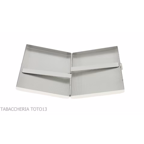 Pitillera en plata satinada para 20 cigarrillos-Caja de cigarrillos