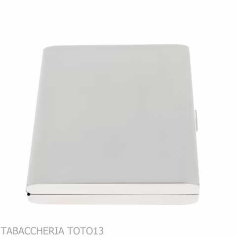Pitillera en plata satinada para 20 cigarrillos-Caja de cigarrillos