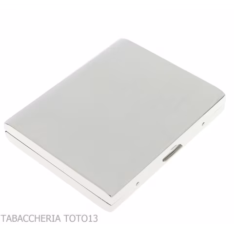 Pitillera en plata satinada para 20 cigarrillos-Caja de cigarrillos