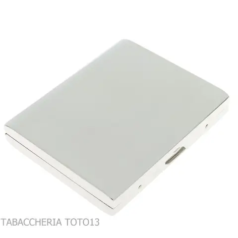 Pitillera en plata satinada para 20 cigarrillos - Accesorios Para Cigarrillos y Laminado