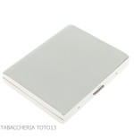 Pitillera en plata satinada para 20 cigarrillos-Caja de cigarrillos
