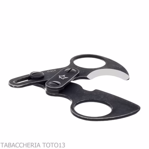 Otello black stainless steel double blade cigar scissor by Fox Knives - Accessories Cigar - Metal