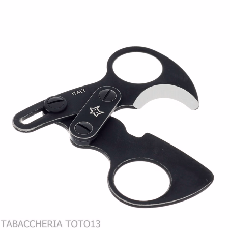 Otello black stainless steel double blade cigar scissor by Fox Knives - Accessories Cigar - Metal
