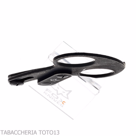 Otello black stainless steel double blade cigar scissor by Fox Knives - Accessories Cigar - Metal