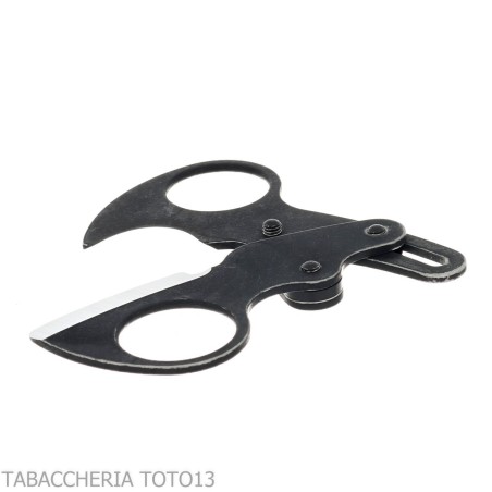 Otello black stainless steel double blade cigar scissor by Fox Knives - Accessories Cigar - Metal