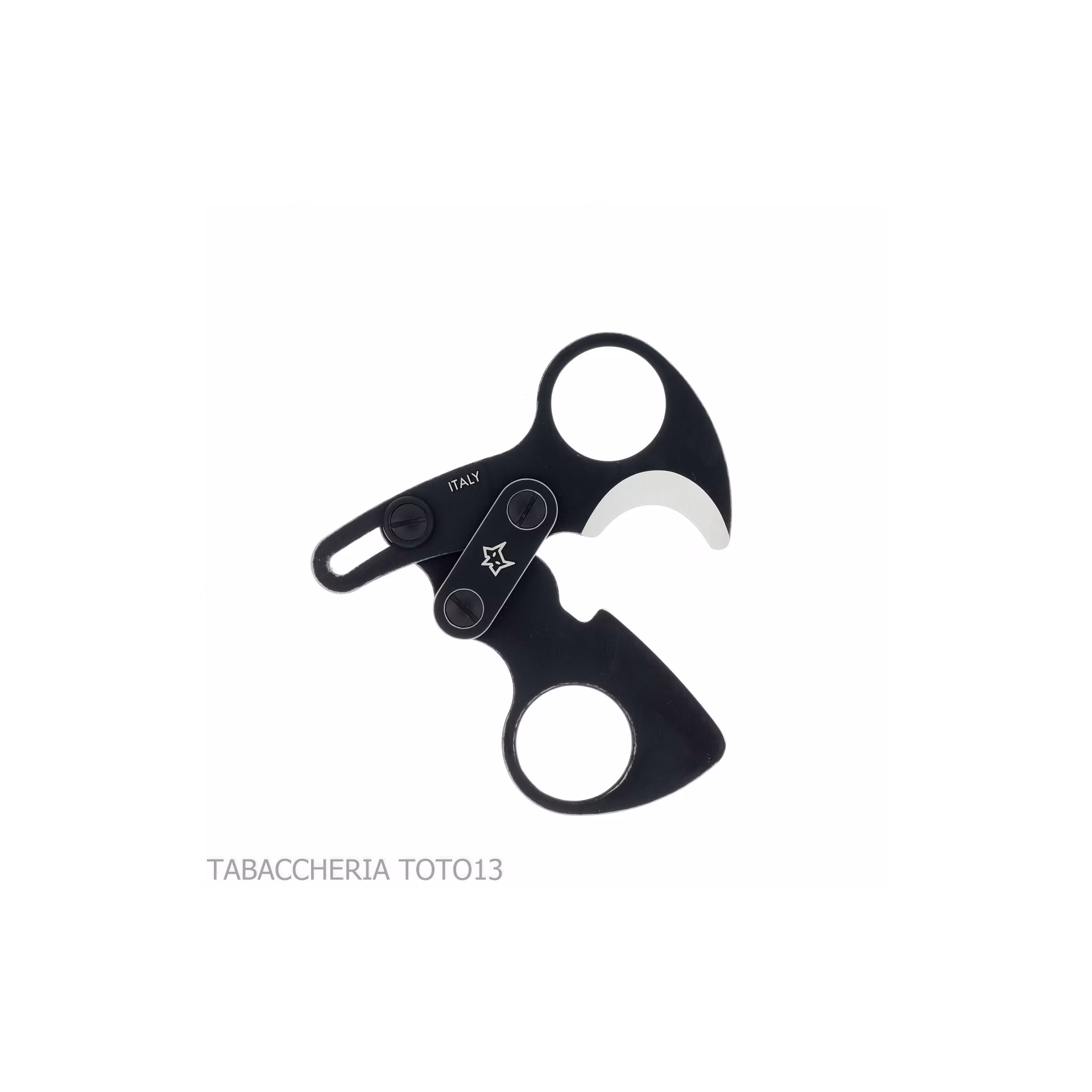 Otello black stainless steel double blade cigar scissor by Fox Knives - Accessories Cigar - Metal