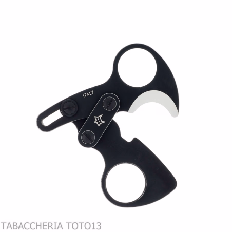 Otello black stainless steel double blade cigar scissor by Fox Knives - Accessories Cigar - Metal