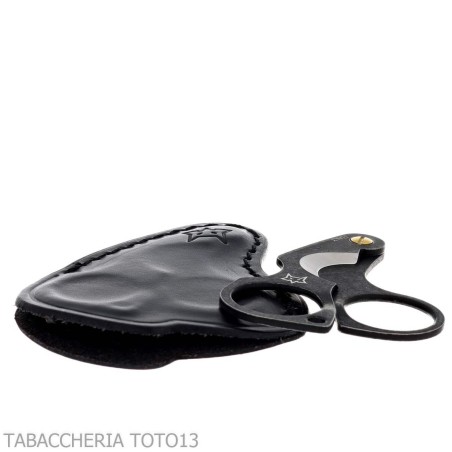 Ciseaux à cigares double lame Figaro stone wash en acier inoxydable noir par Fox Knives - Accessoires Cigare - Métal