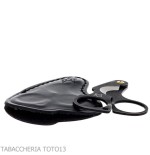Tijera para cigarros de doble hoja Figaro de acero inoxidable negro lavado a la piedra - Accesorios Del Cigarro