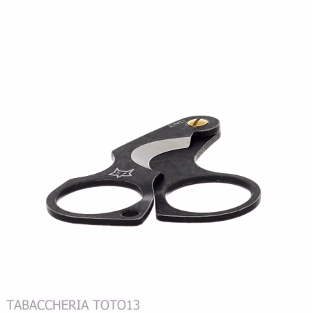 Black stainless steel Figaro stone wash double blade cigar scissor by Fox Knives - Accessories Cigar - Metal