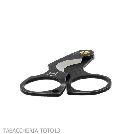 Ciseaux à cigares double lame Figaro stone wash en acier inoxydable noir par Fox Knives - Accessoires Cigare - Métal