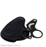 Ciseaux à cigares double lame Figaro stone wash en acier inoxydable noir par Fox Knives - Accessoires Cigare - Métal