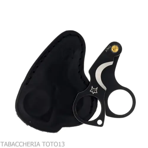 Tijera para cigarros de doble hoja Figaro de acero inoxidable negro lavado a la piedra - Accesorios Del Cigarro