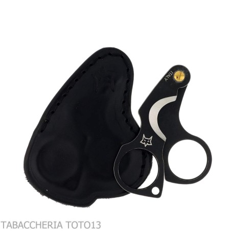 Tijera para cigarros de doble hoja Figaro de acero inoxidable negro lavado a la piedra - Accesorios Del Cigarro