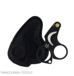 Ciseaux à cigares double lame Figaro stone wash en acier inoxydable noir par Fox Knives - Accessoires Cigare - Métal
