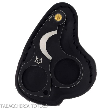 Ciseaux à cigares double lame Figaro stone wash en acier inoxydable noir par Fox Knives - Accessoires Cigare - Métal