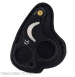 Black stainless steel Figaro stone wash double blade cigar scissor by Fox Knives - Accessories Cigar - Metal