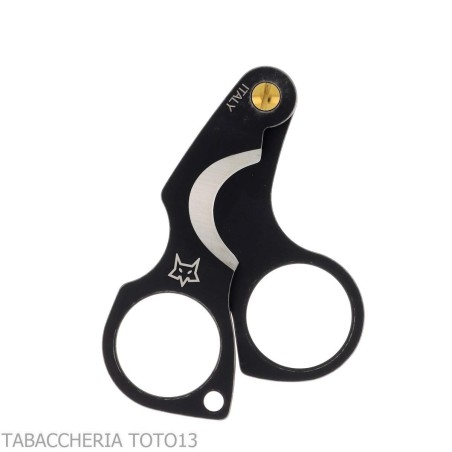 Ciseaux à cigares double lame Figaro stone wash en acier inoxydable noir par Fox Knives - Accessoires Cigare - Métal