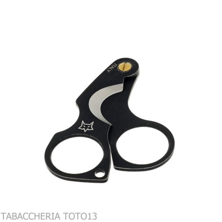 Ciseaux à cigares double lame Figaro stone wash en acier inoxydable noir par Fox Knives - Accessoires Cigare - Métal