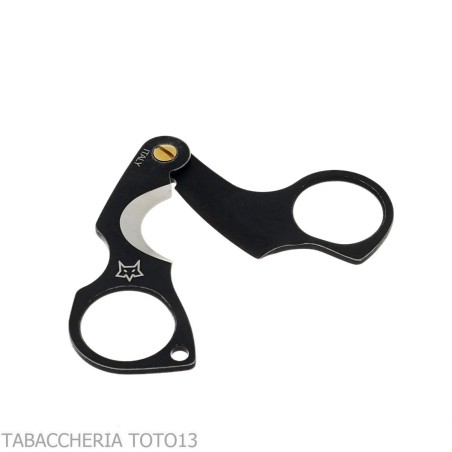 Ciseaux à cigares double lame Figaro stone wash en acier inoxydable noir par Fox Knives - Accessoires Cigare - Métal