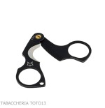 Black stainless steel Figaro stone wash double blade cigar scissor by Fox Knives - Accessories Cigar - Metal