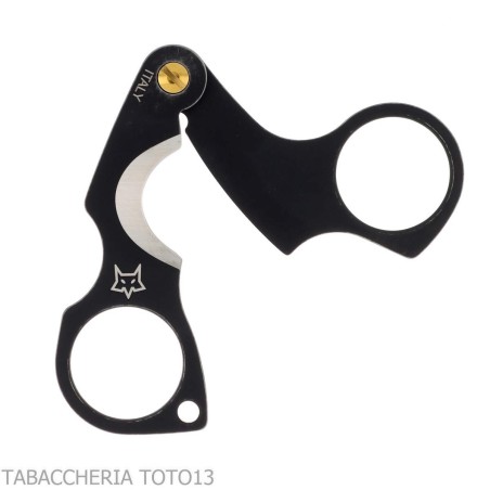 Tijera para cigarros de doble hoja Figaro de acero inoxidable negro lavado a la piedra - Accesorios Del Cigarro